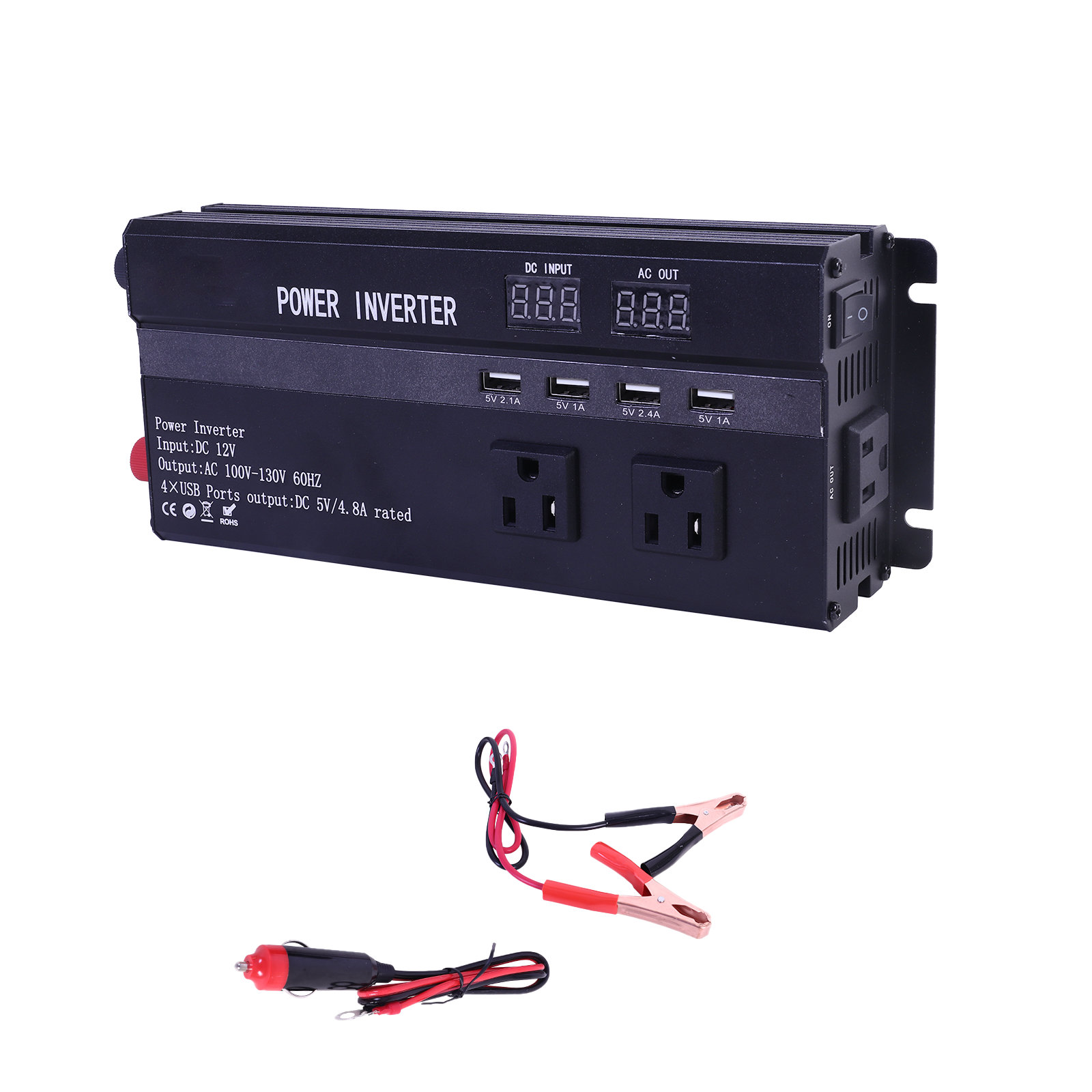 BAOKALER 6000W Car Power Inverter DC 12V To AC 110V Sine Wave